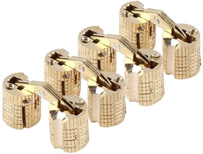 Dailygoods- Scharnier 180° Opening - Verborgen Scharnier - Koper - 4 Stuks - Robuust - Duurzaam - Max. Capaciteit 10 kg