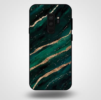 Smartphonica Telefoonhoesje voor Samsung Galaxy S9 Plus met marmer opdruk - TPU backcover case marble design - Groen Goud geschikt voor Samsung Galaxy S9 Plus