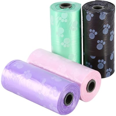 10 rouleaux de sacs de nettoyage pour déchets de chien et de chat black
