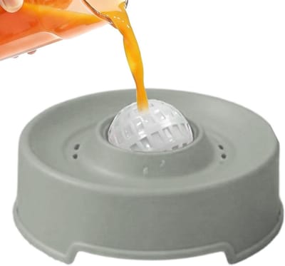 Interactieve voerbak - Honden likbak - Gezond eten - Dubbele zone ontwerp - 16.8 cm breed - Grijs