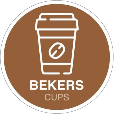 Bekers afval bord | gecoat dibond materiaal | 10 cm