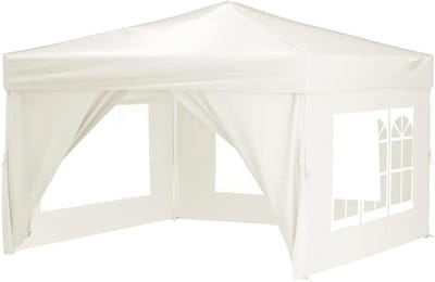 Opvouwbare Feesttent - Tuinpaviljoen Partytent - Buitenfeesten Organiseren - Waterdicht UV-bestendig - 3 x 3 m - Crème