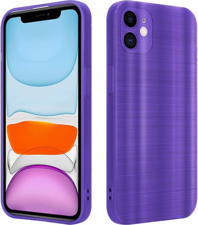 Cadorabo Hoesje geschikt voor Apple iPhone 11 in Brushed Paars - Beschermhoes Case Cover van flexibel TPU silicone in Brushed design