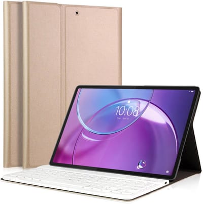 Hoes met Toetsenbord geschikt voor Lenovo Idea Tab Pro Gen 2 (13 inch) – Keyboard Book Case – Bluetooth – Goud