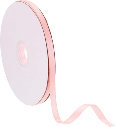 6mm Satijnen Lint 46m Dun Dubbelzijdig Stof Grosgrain Lint voor Cadeauverpakking, Bloemen en Haaraccessoires, Pastel Roze