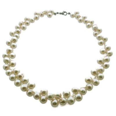 Aramat Jewels - Parelketting crème 40cm - Tijdloos - dames kettingen