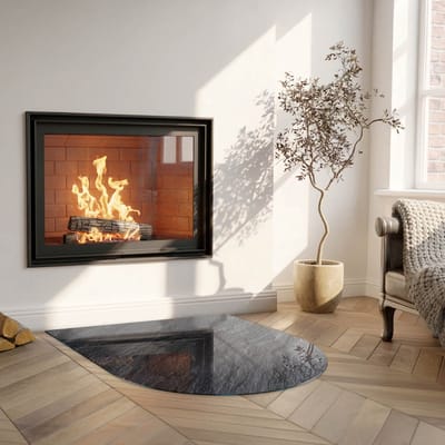 Coloray Vloerplaat Houtkachel - Vloerplaat Openhaard - 100 cm x 100 cm - Houtkachel Accessoires - Zwart Vloerplaat Kachel - Vloerplaat Voor Kachel - Plaat voor Onder Houtkachel - Open Haard Accessoires - Plaat Kachel