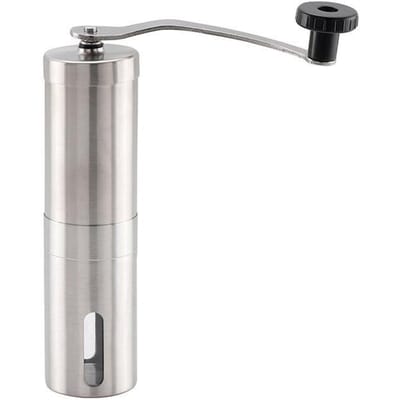 Handmatige Koffiemolen Koffiebonen Malen Roestvrij Staal Keramisch Mechanisme Verstelbare Braam Koffiemolen Molen Koffiegereedschap 1PC ( L .). zilver