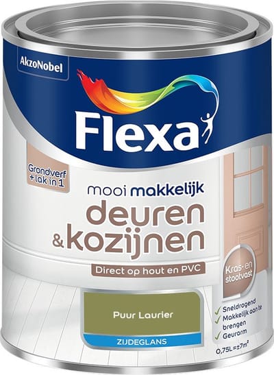 Flexa - Mooi Makkelijk Deuren & Kozijnen Zijdeglans - Puur Laurier - Mengverf - 750 Ml
