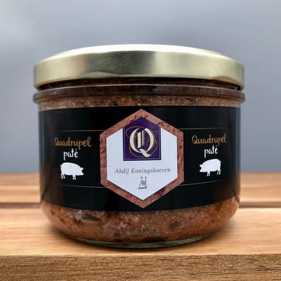 Quadrupel Paté - 3 x 180g - De Veurn' Ambachtse - set van 3 bokaaltjes van 180g - Artisanale paté op smaak gebracht met La Trappe Quadrupel Trappistenbier. Eerlijke smaken op hun best !