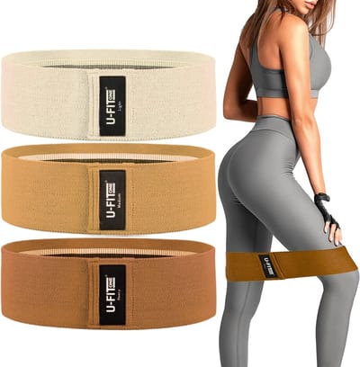 U Fit One Resistance band set - Weerstandsbanden - Booty Band - Yoga&Pilates - Fitness Elastiek set- Stretch band - Thuis sporten - Home Gym - Bruin