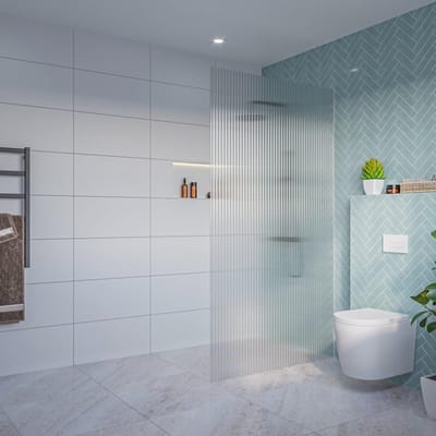 FugaFlow Eccelente Vetro Inloopdouche - ribbel glas - 100x200cm - 8mm - nano - blind inbouw profiel