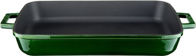 LAVA - Braadslede - Geëmailleerd Gietijzer - 26 x 40 cm - 4,86 L - Groen