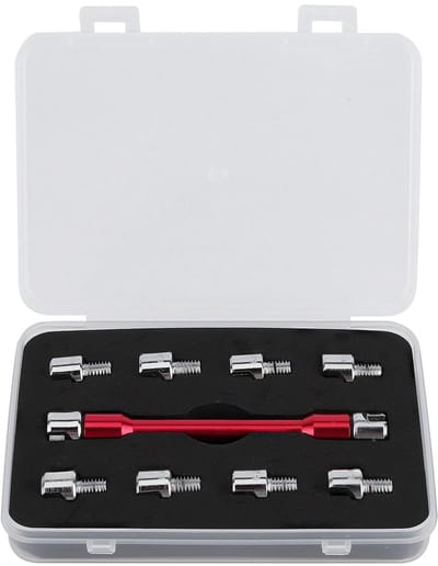Dailygoods- Spaak Sleutel Verstelbaar - 10-in-1 Motorfiets Sleutelset - Geschikt voor 10 Maten - Duurzaam Aluminium/IJzer - Inclusief Opbergdoos - Lengte 93 Mm