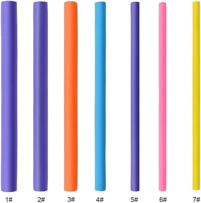 42 Pack Salon Hitteloze Flexibele Haar Rollers Krulspelden 7 "Zachte Foam Flexi Twist Krullende Staven Voor Korte Lange Haar Styling Gereedschap Foam Flexi Twist Krullende Staven voor Kort Lange Haar
