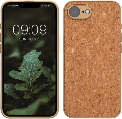 kwmobile hoes geschikt voor Apple iPhone 17e / iPhone 16e - Telefoonhoesje van kurk en TPU in lichtbruin