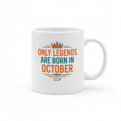 Only Legends Are Born in October Mok – Verjaardagscadeau voor Oktober Geboren | Keramische Koffiemok 330 ml