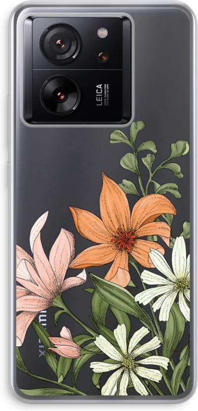 Case Company® - Hoesje geschikt voor Xiaomi 13T Pro hoesje - Floral bouquet - Soft Cover Telefoonhoesje - Bescherming aan alle Kanten en Schermrand