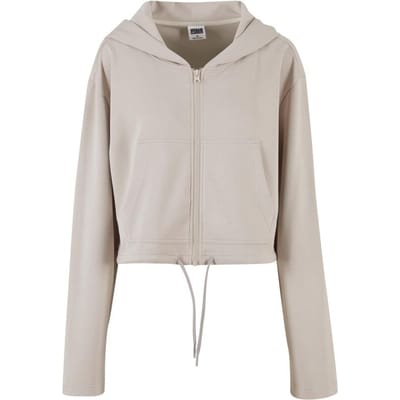 Urban Classics Trui met capuchon - Soft Touch Zip Hoodie - XS tot XL - voor Vrouwen - grijs