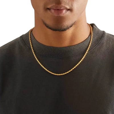 Livano Ketting - Heren - Staal - Nep zilver - Met Hanger - Nep Goud 45cm