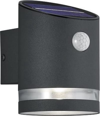 REALITY SALTA - Wandlamp - Antraciet - incl. 1x SMD 3W - Solar - Zonne energie - Buitenverlichting - IP44