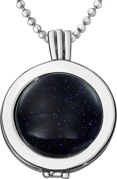 Quiges - Munthouder met Ketting en Munt 25mm Cat's Eye Space Zwart - Zilverkleurig - EPRHZ052