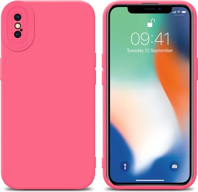 Cadorabo Hoesje geschikt voor Apple iPhone X / XS in FLUID ROOD - Beschermhoes gemaakt van flexibel TPU silicone Cover Fluid Case
