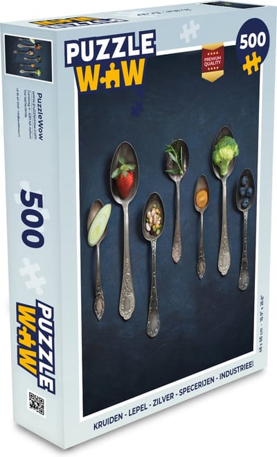 Puzzel Kruiden - Lepel - Zilver - Specerijen - Industrieel - Legpuzzel - Puzzel 500 stukjes