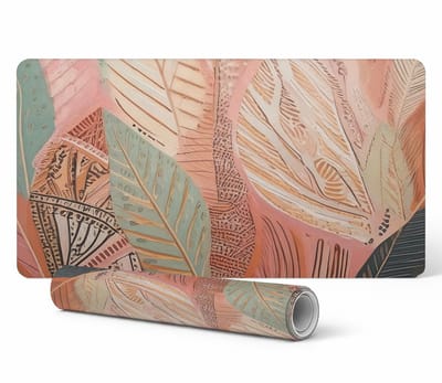 Antislip gamingmuismat met abstracte bladeren, 90x45 cm