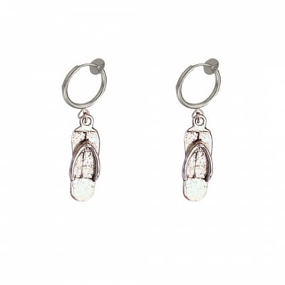 Klem oorbellen- teenslipper -zilverkleur- geen gaatje- Charme Bijoux