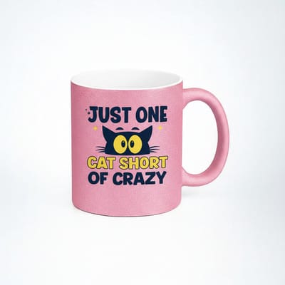 Kattenliefde Mok - Just One Cat Short of Crazy - Grappige Koffiemok voor Kattenfans