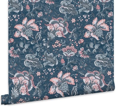 Laura Ashley Portia Behang - Bloemen - 10mx52cm - Blauw