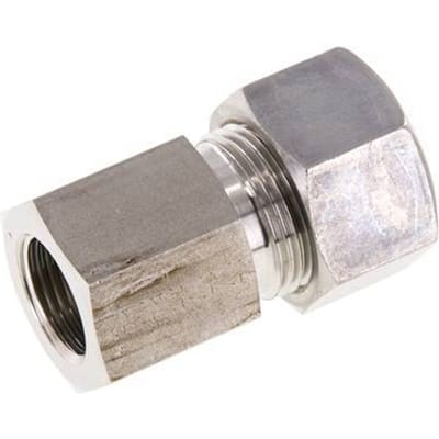 G 3/8'' x 15L RVS Rechte Knelfitting 315 Bar DIN 2353 - FL2S-FO-ST-038G-15-L