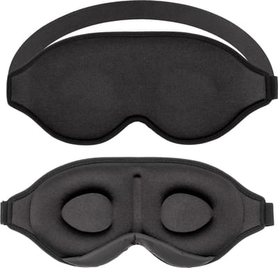 Intirilife slaapmasker in zwart - 3D slaapmasker - Zacht, glad, licht, verduisterend