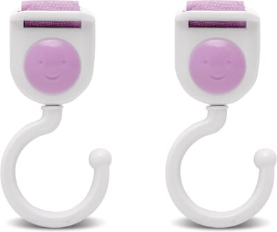 Kinderwagen Haak Set 2 Stuks - Boodschappenhaak Met Klittenband - Universele Kinderwagen Accessoire - Tas Hanger Voor Buggy En Wandelwagen - Roze - BPK