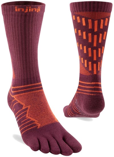 Injinji Ultra Run Crew - Bordeauxrood - 37-40
