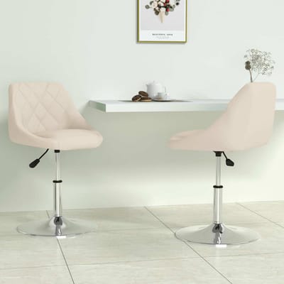 vidaXL Eetkamerstoelen draaibaar 2 st fluweel crèmekleurig