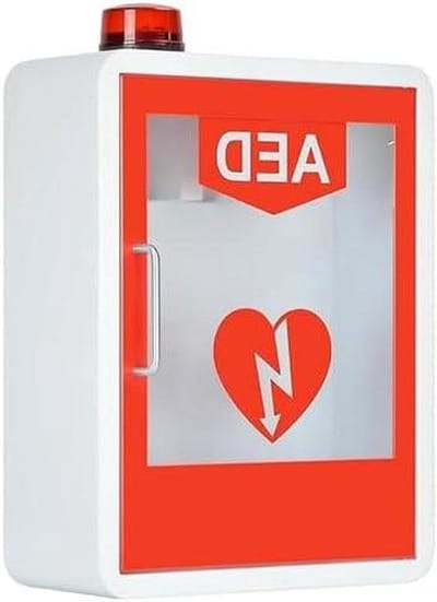 AED Wandkast - Defibrillator Opbergkast - Levens Redden - Geïntegreerd Alarm Systeem - 45 x 35 x 18 cm - Groen