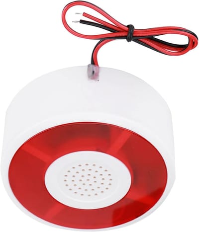 LED Waarschuwingslicht - Knipperlamp Stroboscoop - Veiligheidswaarschuwingen - Akoestisch-optisch Alarm - 8.99 x 8.99 x 4.98 cm - Wit Rood
