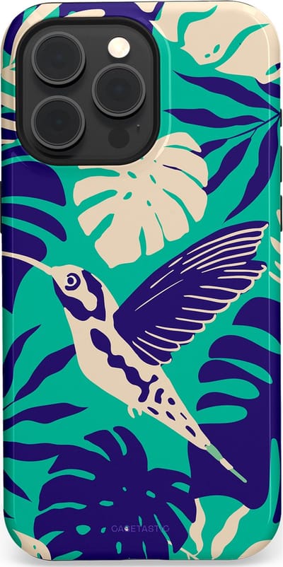 Casetastic Hoesje Geschikt voor Apple iPhone 15 Pro Max Magsafe - Stijlvolle Beschermende Duo-layer Case - Paradijs Kolibrie