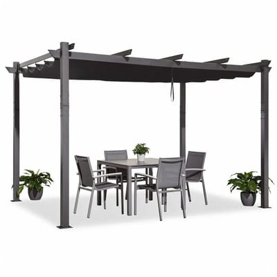 PURPLE LEAF Pergola – Stevig Aluminium Frame – Verstelbaar Zonnedak – UV-bestendig Doek – Roestvrij en Weerbestendig