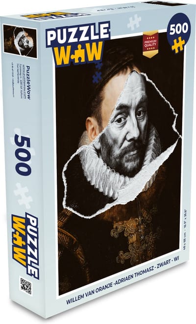 Puzzel Willem van Oranje -Adriaen Thomasz - Zwart - Wit - Legpuzzel - Puzzel 500 stukjes
