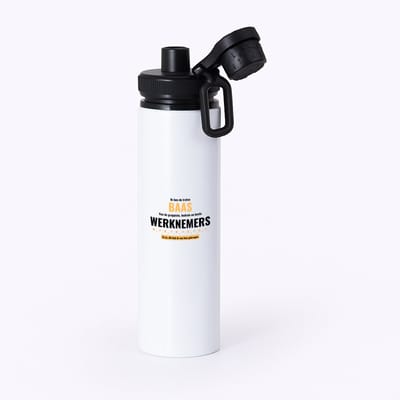 Hacebo® - ik ben de trotste baas van de grappigste, leukste en beste werknemers, en ja dit heb ik van hun gekregen waterfles met draaidop zwart - de trotste baas - collega's - werknemers - verjaardagscadeau - water fles - 850ML