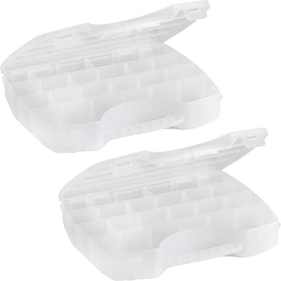 Sorteerbox - 2x - 13-vaks - transparant - 25 x 21 x 4 cm - kunststof - opbergdoos - Opbergkoffertje/opbergdoos