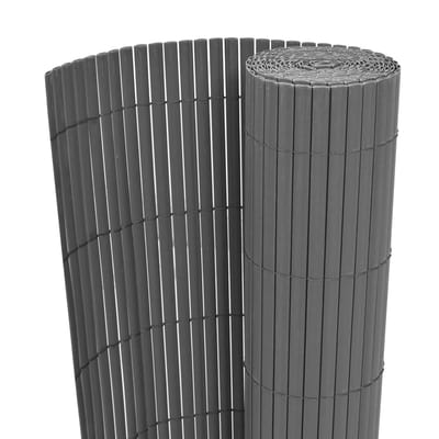 vidaXL Tuinafscheiding dubbelzijdig 150x500 cm PVC grijs