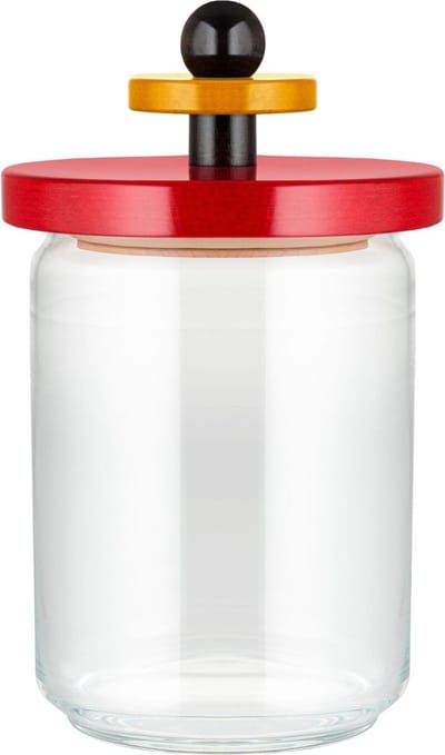 Alessi Voorraadpot Twergi - ES16/100 - Rood - ø 12 cm / 1 Liter - door Ettore Sotsass