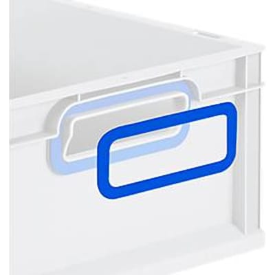 Schäfer Shop Pure greepring ColorClip voor Euroboxen uit de Economy-serie 400 x 300 en 600 x 400, kunststof, blauw, 2 stuks