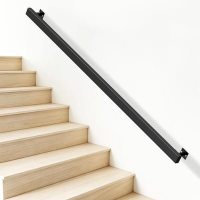 Trapleuning wandmontage - Veilige handgreep - Ondersteuning traplopen - Hoog draagvermogen - 160 cm - Zwart