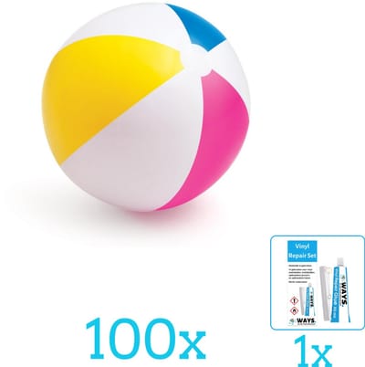 Intex Opblaasbare Strandbal Glossy - Medium - 61 cm - 59030NP - Diameter 61 cm - Volumebundel - Strandbal - 100-delig
