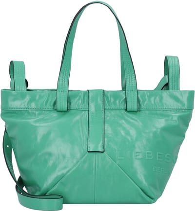 LIEBESKIND BERLIN Leren Schoudertas Elvira Paper Touch Crinkle Shopper Jade Groene